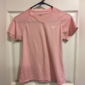 Under Armour Pink V-Neck Tee. Size S.